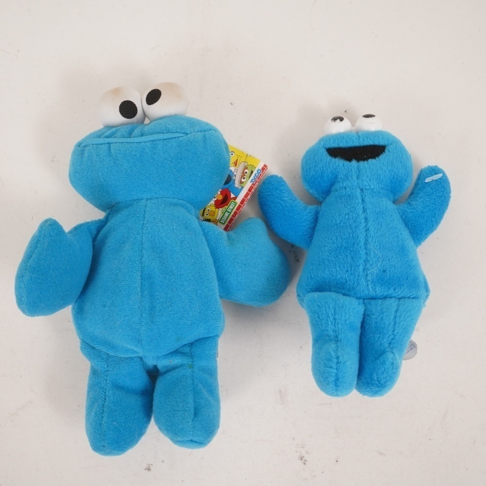 Two‎ Vintage Mini Sesame Street Cookie Monster Plushs